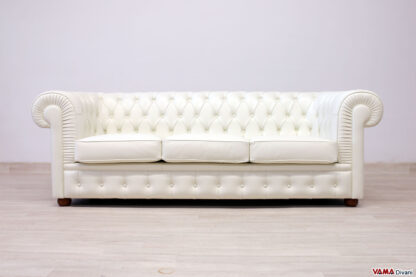 Divano Chesterfield bianco 3 posti in offerta