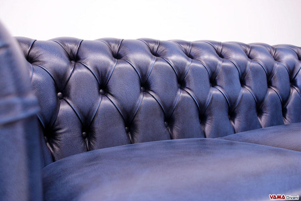 Schienale Chester blue 2 posti in pelle vintage