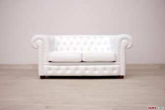 Divano Chesterfield 2 posti bianco freddo in offerta