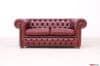 Divano Chester Club 2 posti in pelle vintage rossa