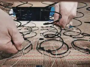 Sostegno con molle biconiche dei divani legato a mano