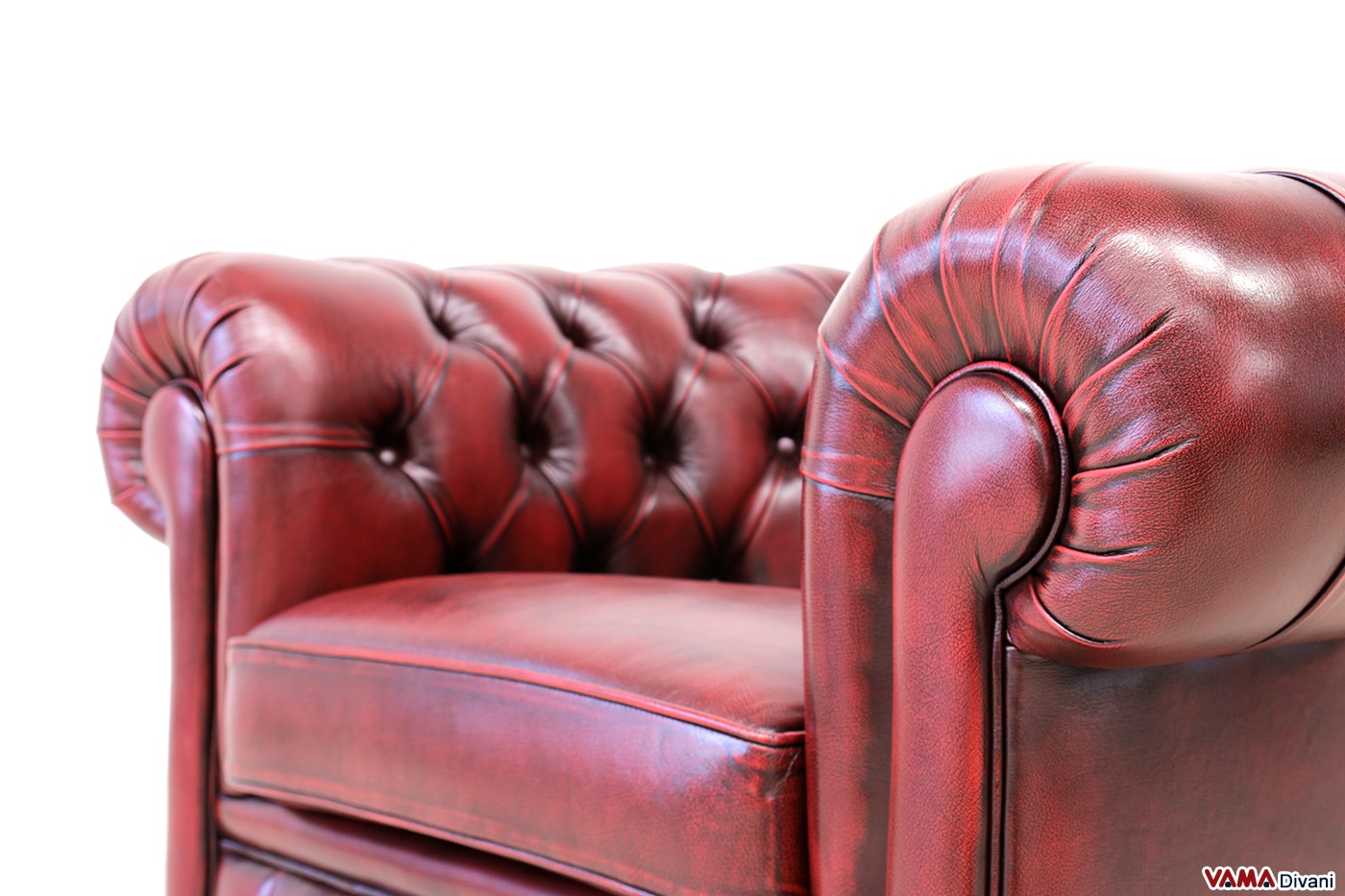 Frontali braccioli poltrona Chesterfield in offerta e in pronta consegna