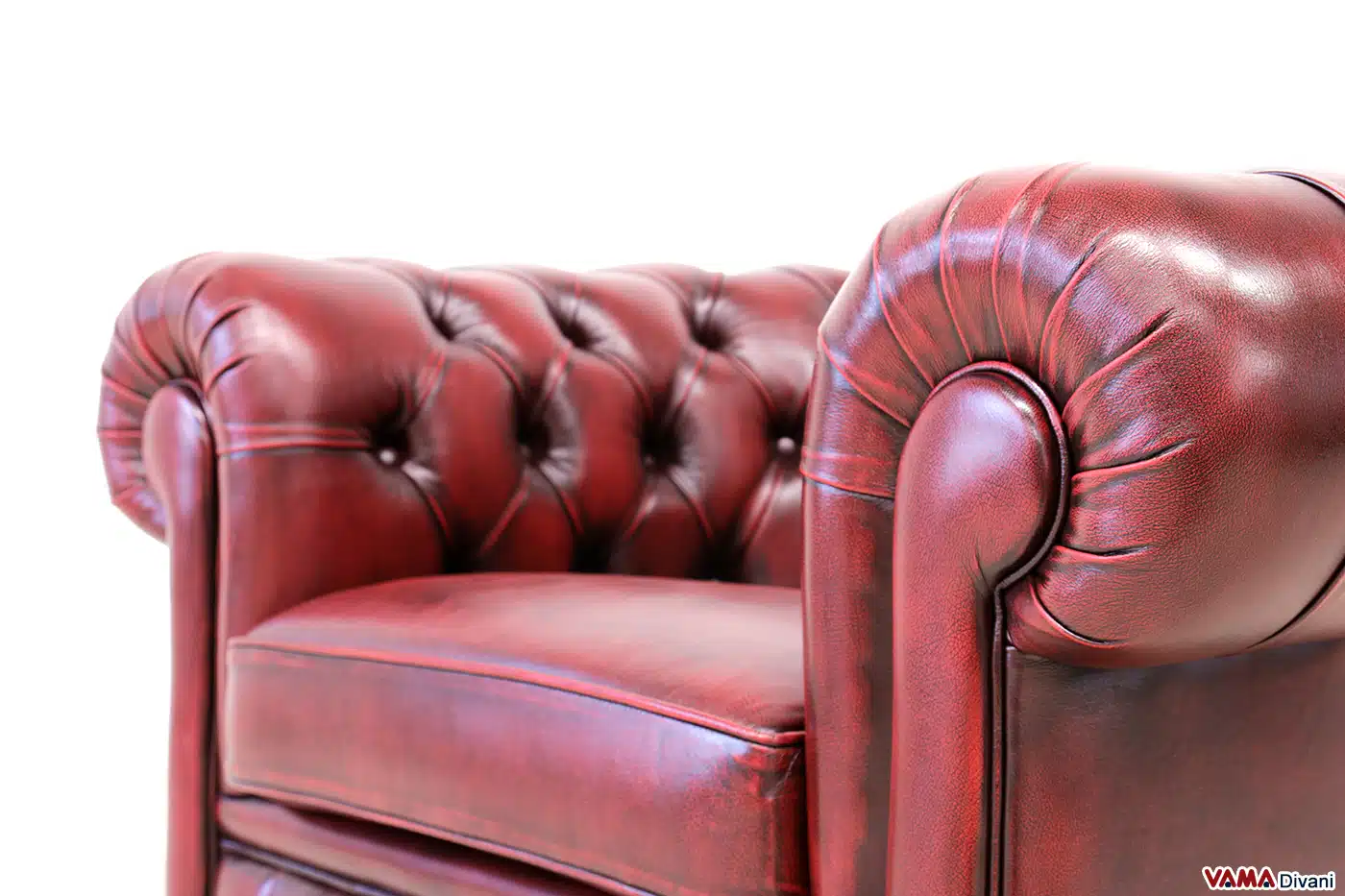 Frontali braccioli poltrona Chesterfield in offerta e in pronta consegna