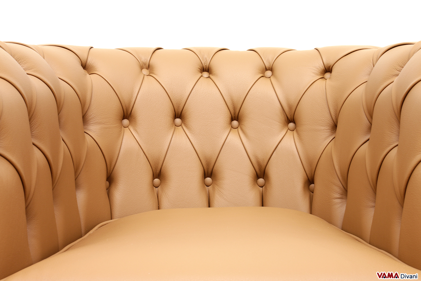 Schienale poltrona Chesterfield con bottoni in rilievo