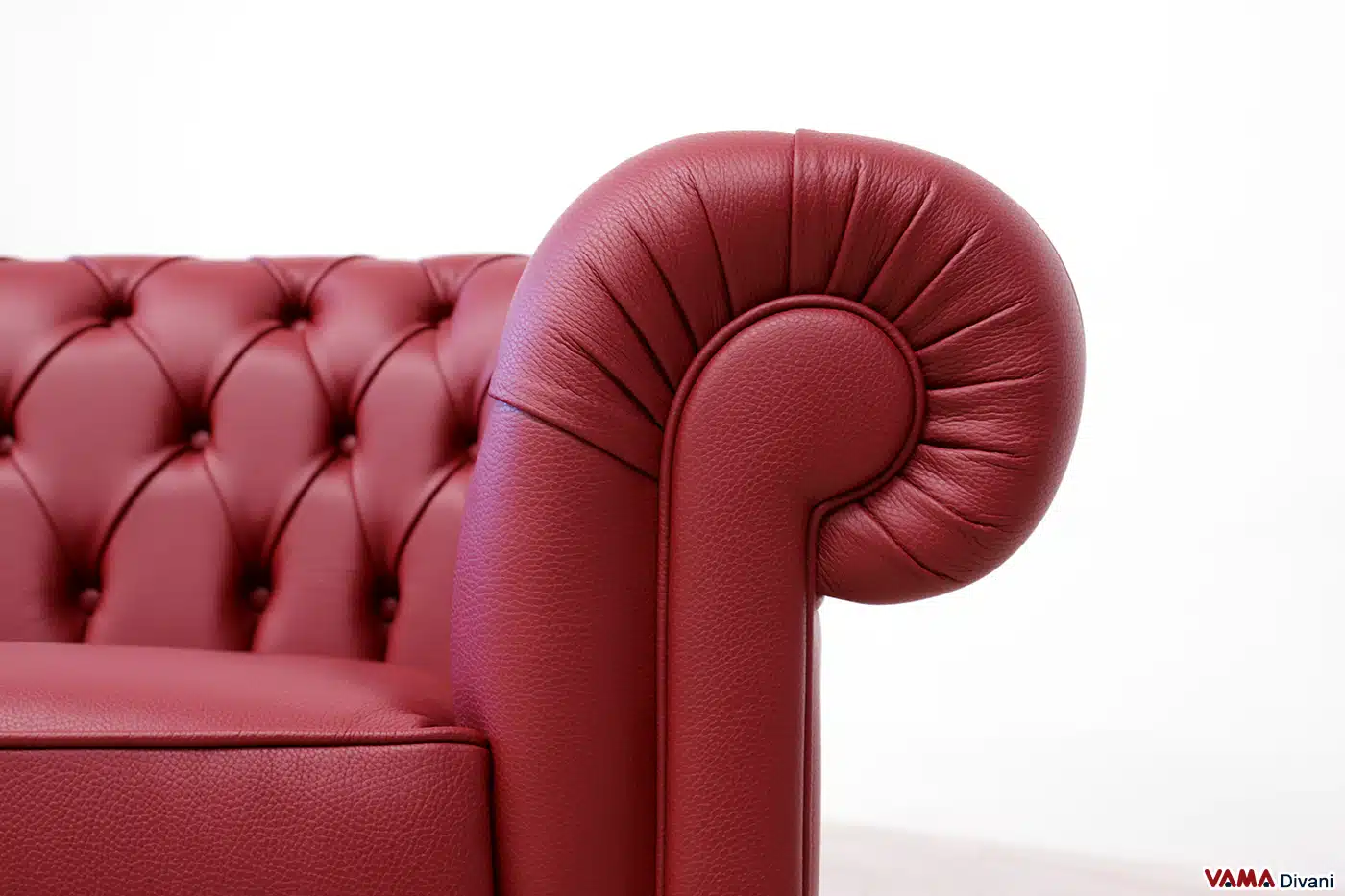 Divano Chesterfield 2 Posti In Tessuto Marrone - Moderno, Imbottito Per Soggiorno E Ufficio - Foto 6