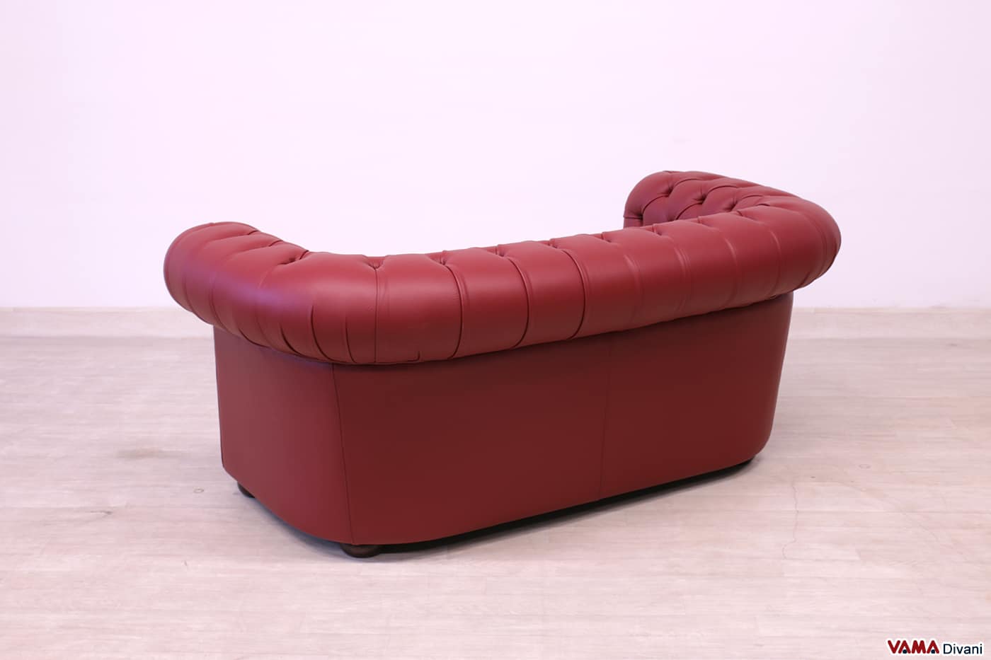 Retro divano Chesterfield 2 posti rosso bordeaux