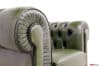Dettaglio bracciolo plissettato Poltrona Chesterfield verde inglese VAMA